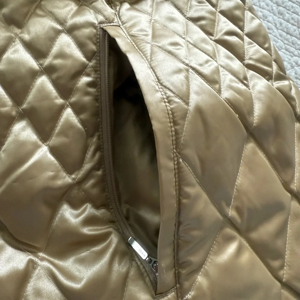 Lands' End Gold Quilted Goose Down Vest - Picture 6 of 10